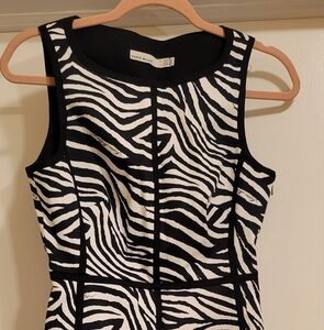 Karen Millen Black and White Midi Pencil Dress Size 6